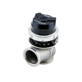A black external wastegate for motor vehicles, with visible branding and model details on the side.